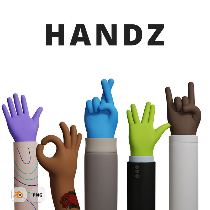 HANDZ - free 3D illustration of hand gestures