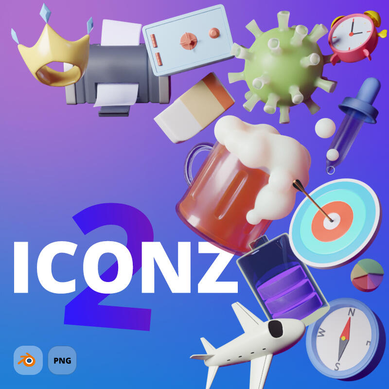 ICONZ 2 - Huge library of 3D icons of any kind